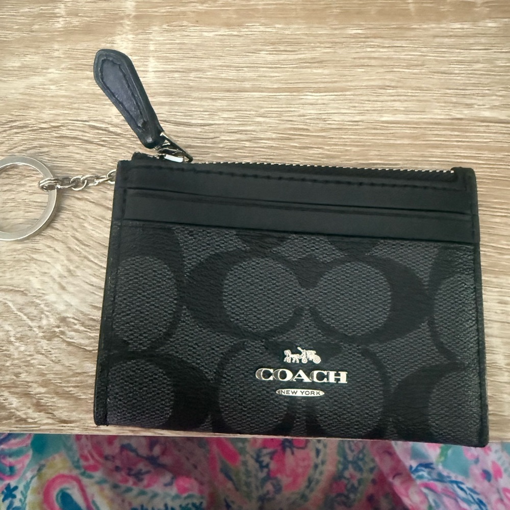 Coach Black and Gray Card Holder